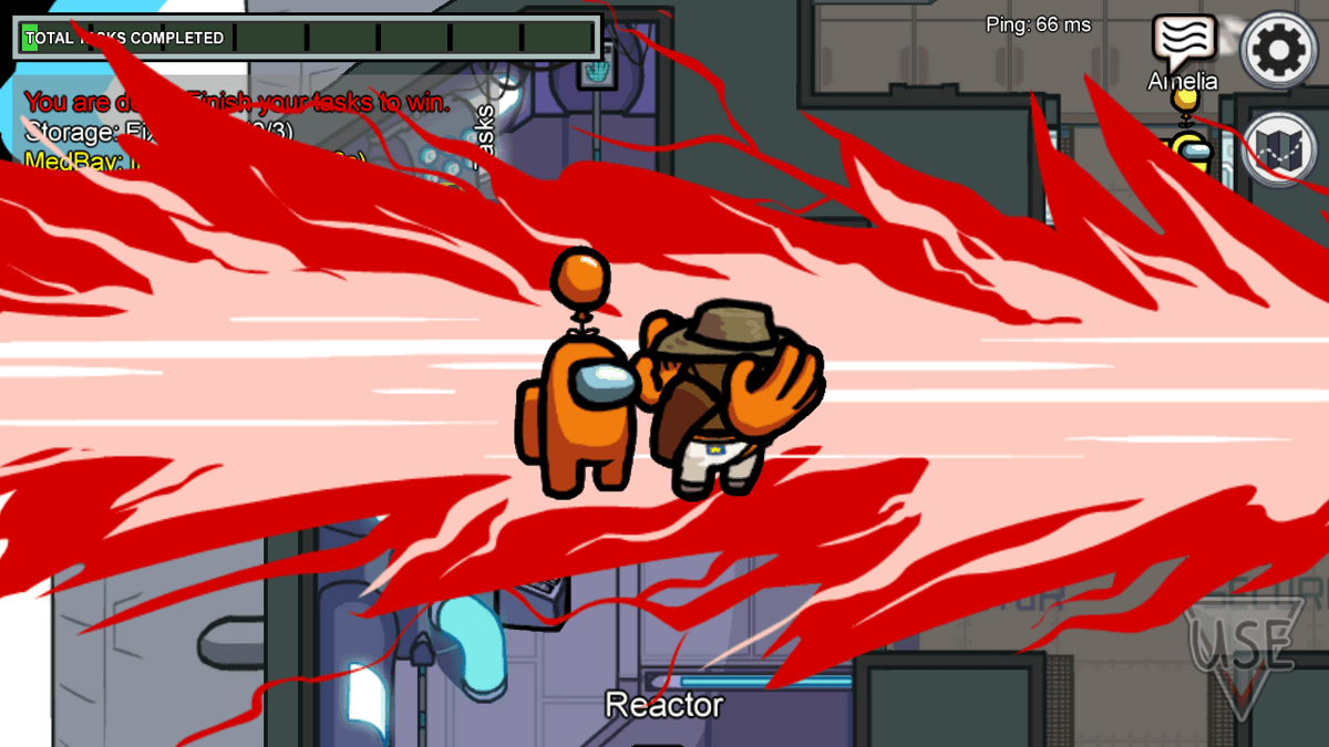 Killed by the imposter in Among Us