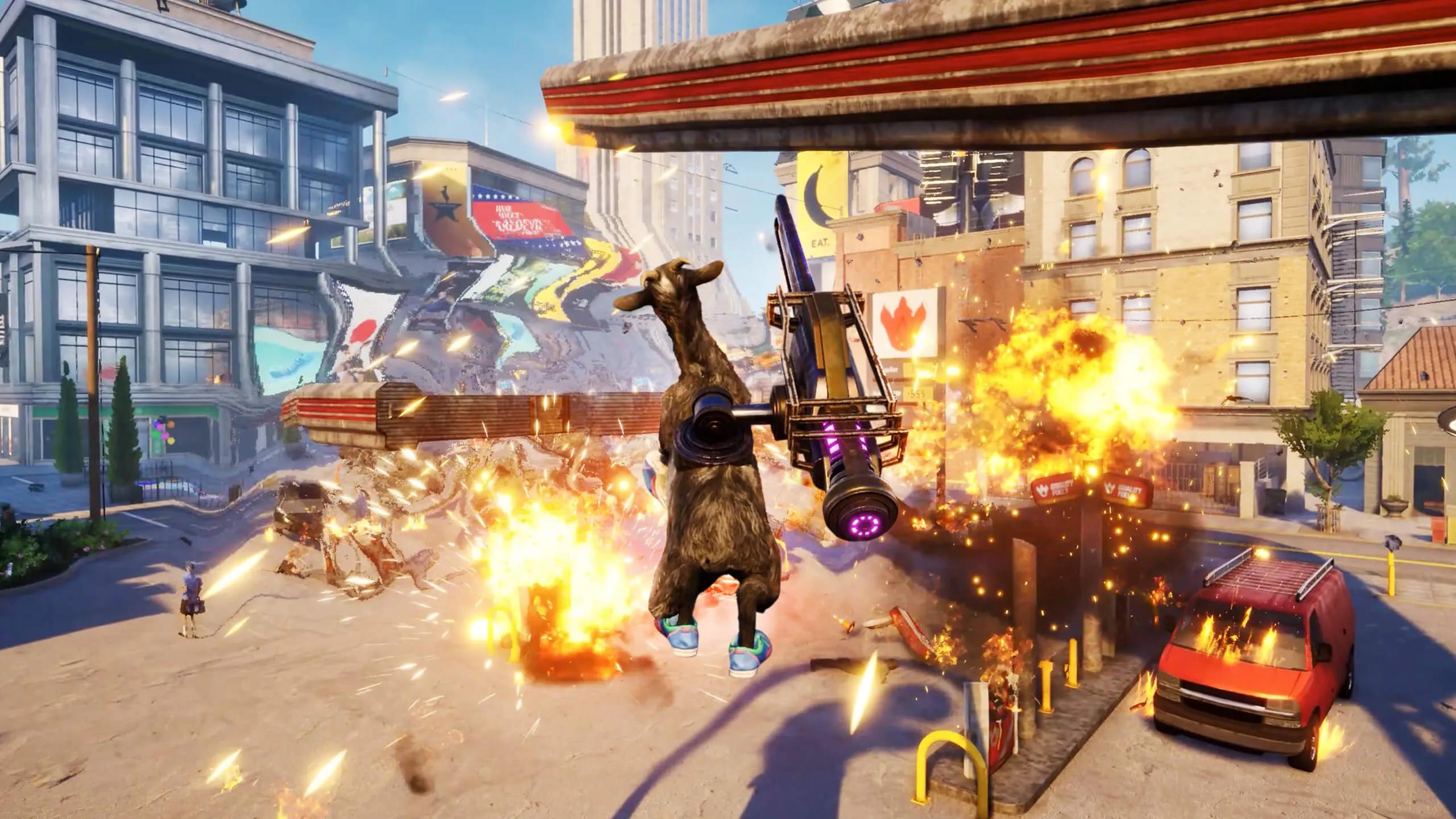 Another ridiculous scene from Goat Simulator 3