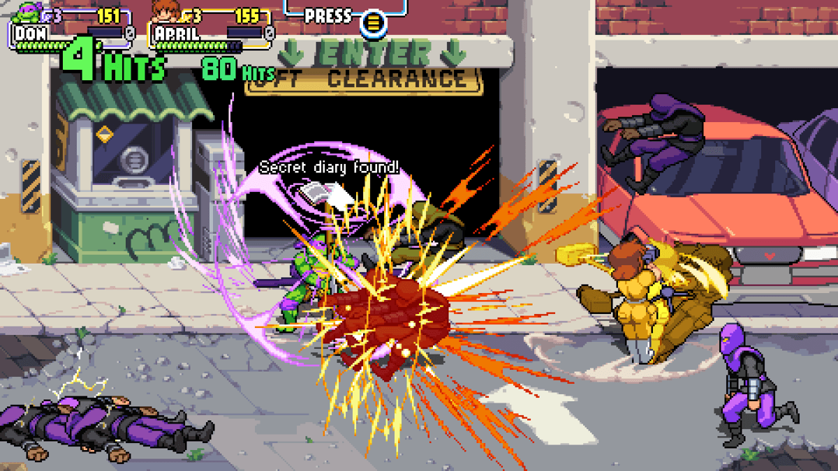 Gameplay screenshot of TMNT: Shredders Revenge