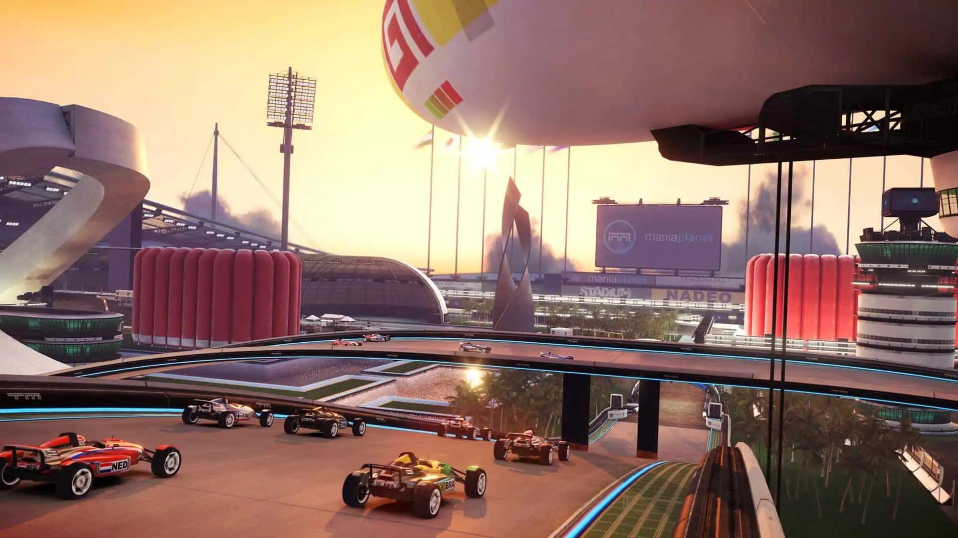 High paced racing action in TrackMania Nations Forever